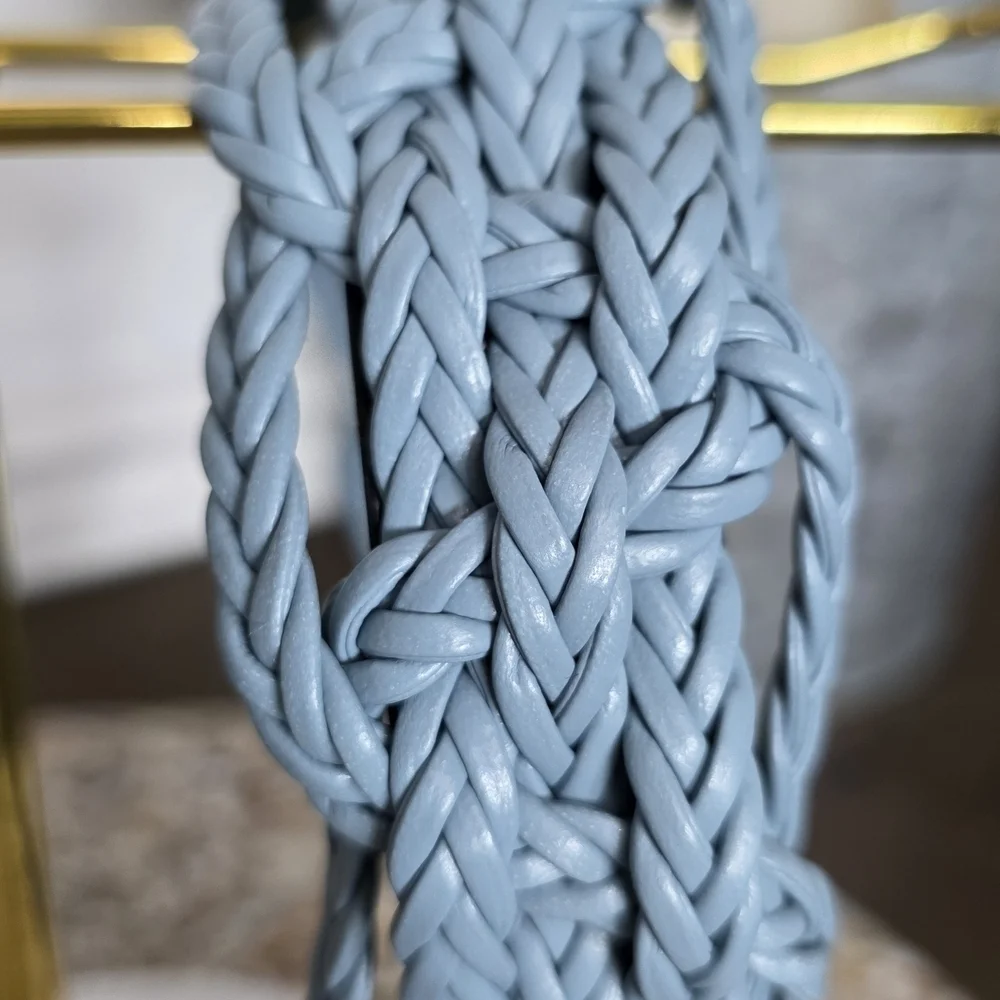 Braided Tan and Blue Hairbands